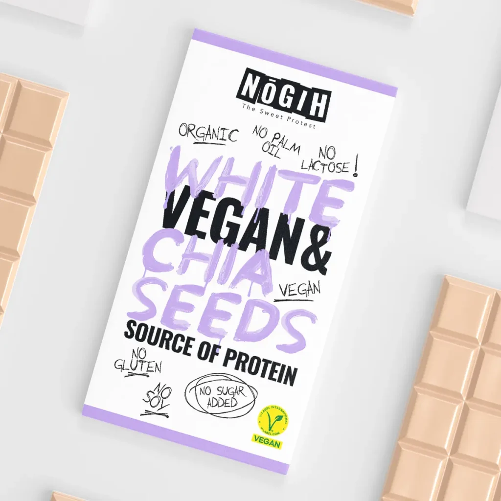 Nogih Chocolates - White Vegan Keto & Chia Seeds