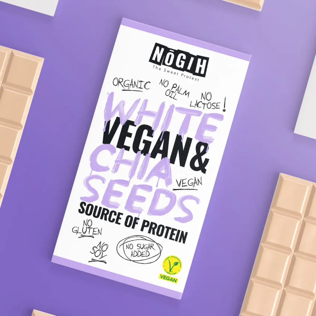 Nogih Chocolates - White Vegan Keto & Chia Seeds